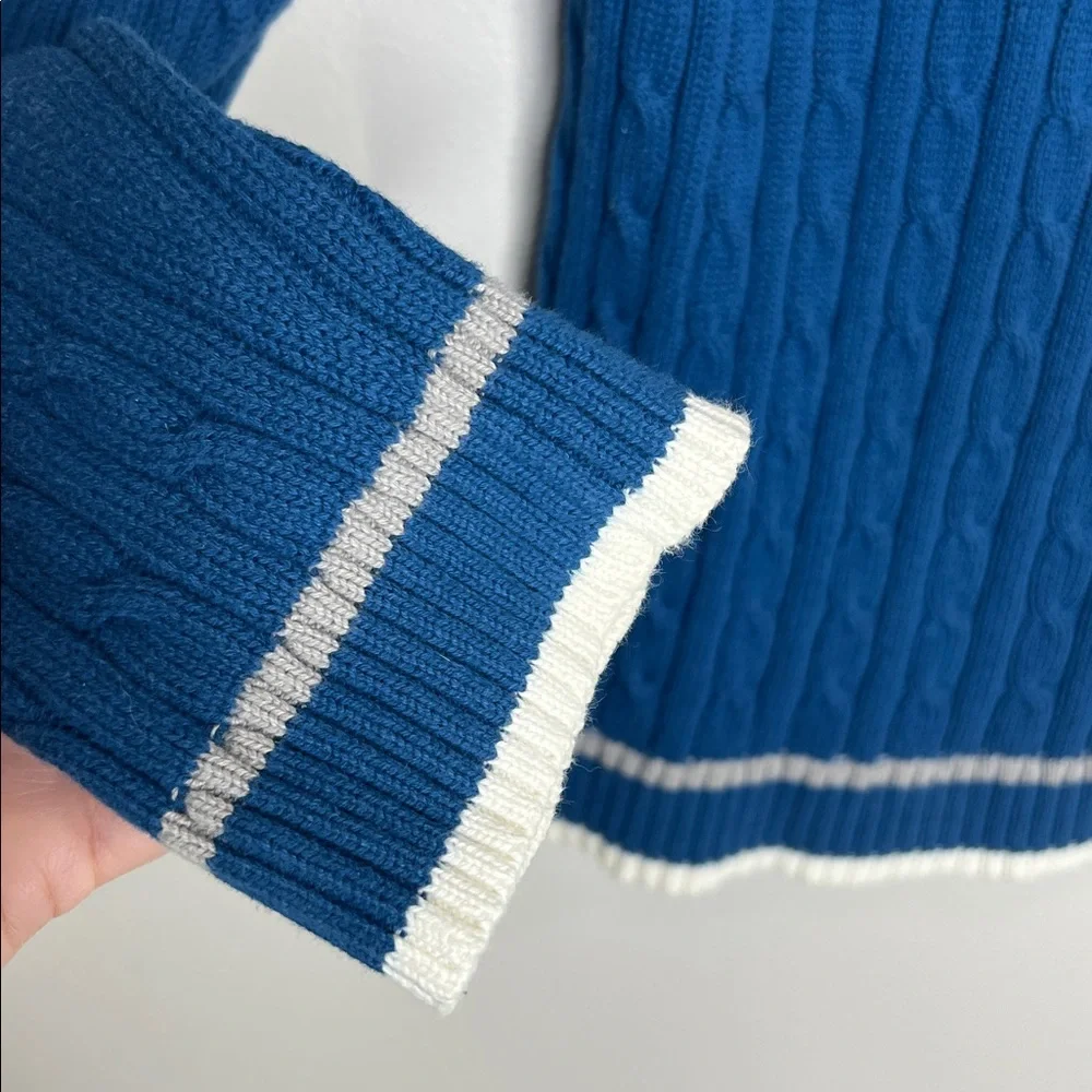 Gitano Contour Cable Knit Off shoulder Blue Sweater size Medium